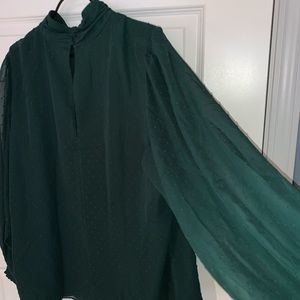 Universal Standard Iris Swiss Dot Top in Scarab